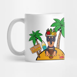 Funny alsatian is on a deserted island Mug